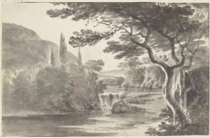Waldlandschaft mit Wasserfall