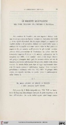 4.Ser.3.1884/85: Le recenti escavazioni nel piano inferiore del cimitero di Priscilla