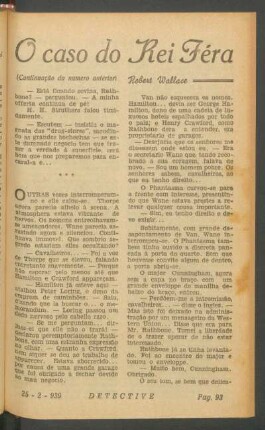 O caso do rei Féra : (Continuação do numero anterior). [Romance]. (Continúa no proximo numero)