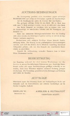 Auctions-Bedingungen / Besichtigung / Aufträge