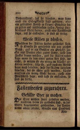 Fastenspeisen zuzurichten