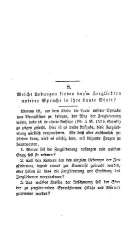 Welche Uebungen finden bey'm Zergliedern unserer Sprache in ihre Laute Statt?