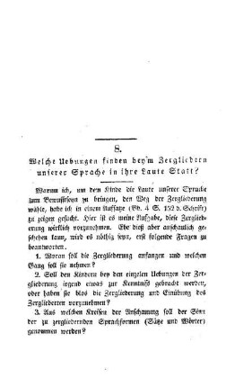 Welche Uebungen finden bey'm Zergliedern unserer Sprache in ihre Laute Statt?
