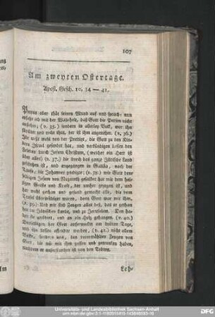 Am zweyten Ostertage. Apost. Gesch. 10, 34-41.