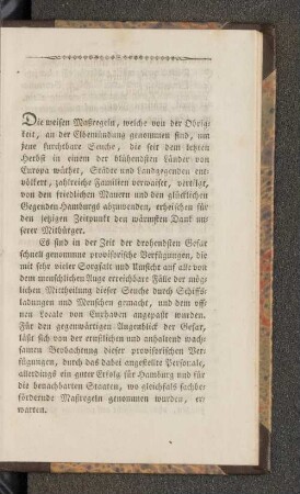 [Ueber Hamburgs Quarantaine-Anstalten an der Elbemündung.]