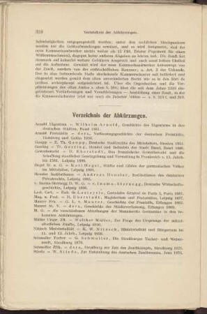 Verzeichnis der Abkürzungen.