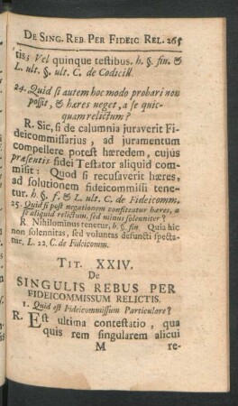 Tit. XXIV. De Singulis Rebus Per Fideicommissum Relictis