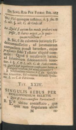 Tit. XXIV. De Singulis Rebus Per Fideicommissum Relictis