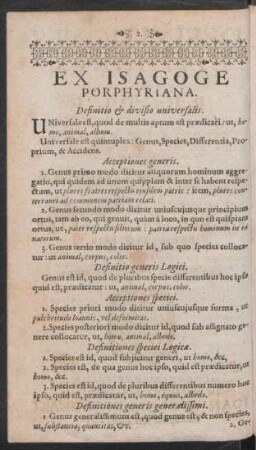 Ex Isagoge Porphyriana