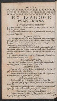 Ex Isagoge Porphyriana