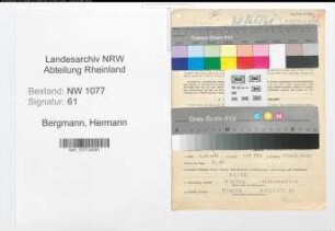 Entnazifizierung Hermann Bergmann , geb. 03.02.1894 (Polizist)