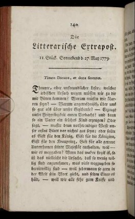 11. Stück. Sonnabend d. 27. März 1779.