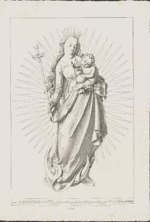 Lithographie: [Strahlenkranzmadonna]. No. 25