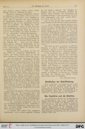 Briefkasten der Schriftleitung