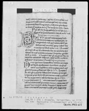 Graduale-Sakramentar-Lektionar — Initiale D(eus), Folio 59verso