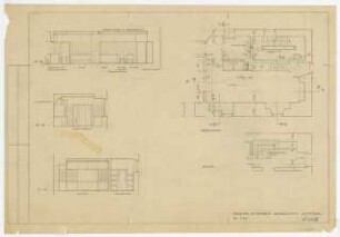 Jugendburg Rotenberg, Rauenberg-Rotenberg Umbau und Erweiterung: Ansichten Küche, Grundrisse Küche, Keller im Ostflügel 1:50