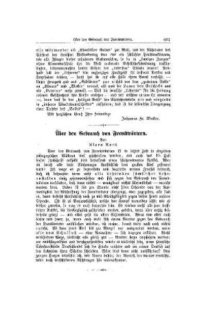 Über den Gebrauch von Fremdwörtern