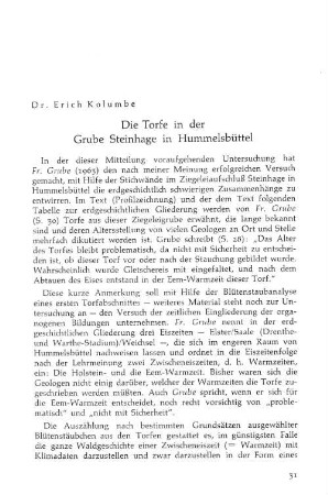Die Torfe in der Grube Steinhage in Hummelsbüttel