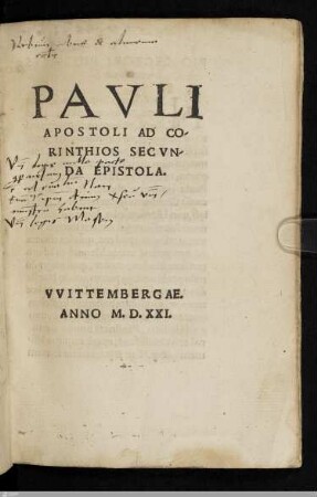 Pavli Apostoli Ad Corinthios Secvnda Epistola