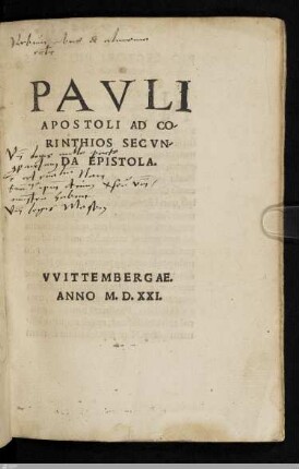 Pavli Apostoli Ad Corinthios Secvnda Epistola