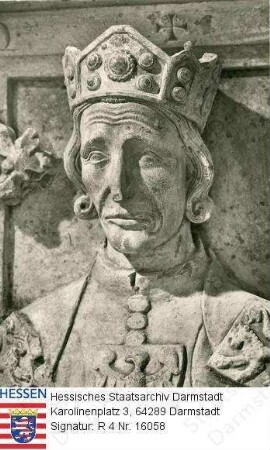 Speyer am Rhein, Dom / Kopf Rudolfs v. Habsburg (+ 1291) von seinem Grabmal in der Krypta