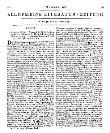 Schulz, C.: Handbuch der Physik. B. 4-5. Für diejenigen, welche Freunde der Natur sind, ohne jedoch Gelehrte zu seyn.  Hilscher. 1792-93