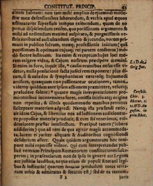 Oratio De Constitutionum Imperialium Inter Caeteras Iuris Civilis Partes Excellentia