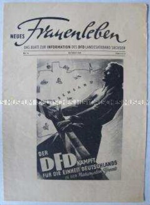Illustrierte Monatszeitschrift der DFD "Neues Frauenleben" u.a. zum Kampf um die deutsche Einheit