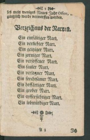 Verzeichnus der Narren.