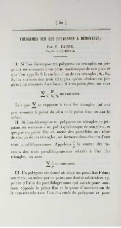 Théorèmes sur les polygones a démontrer.