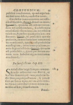 De satisfactione. Cap. III.