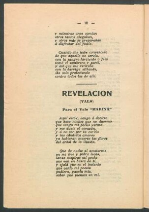 Revelación : (Vals). Para el vals "Marina"