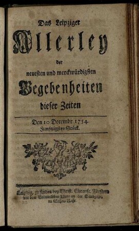 Den 10 Decembr. 1754. Funftzigstes Stück.