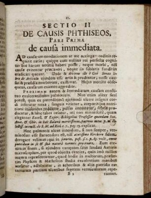 Sectio II. De Causis Phthiseos.