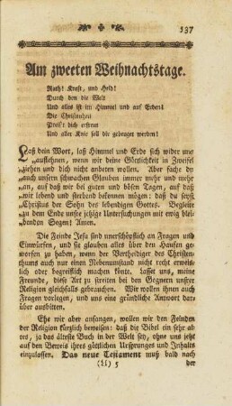 Am zweeten Weihnachtstage.