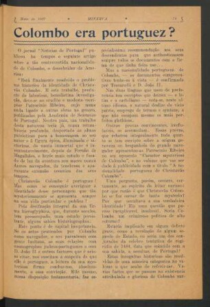 Colombo era portuguez?