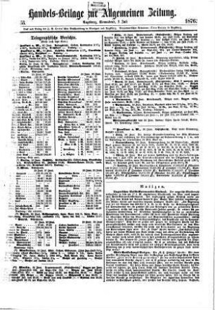 Allgemeine Zeitung. Handelsbeilage. 1876,7/9