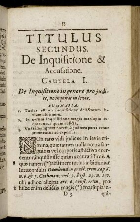 Titulus Secundus. De Inquisitione & Accusatione.