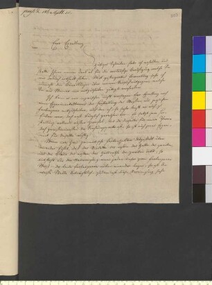 Brief von Schopenhauer, Arthur an Goethe, Johann Wolfgang von