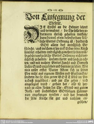 Von Einsegnung der Eheleut