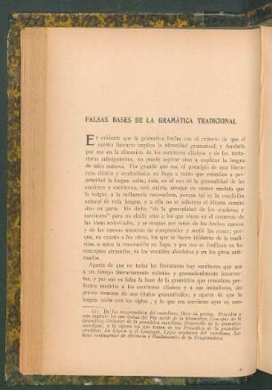Falsas bases de la gramática tradicional