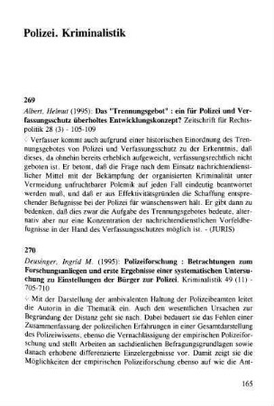 165-190, Polizei. Kriminalistik