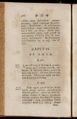 Caput IV. De Aqua.