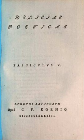 Deliciae poeticae, 5. (1784). - S. 76 - 122