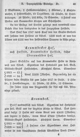 Krummbecker Hof, auch Hoffeld, Krummbecker Hoffeld, früher Obernwohlder Hof.