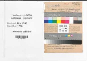 Entnazifizierung Wilhelm Lehmann , geb. 28.10.1908 (Lehrer)