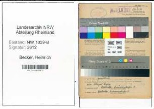 Entnazifizierung Heinrich Becker , geb. 15.10.1877 (Kaufmann)