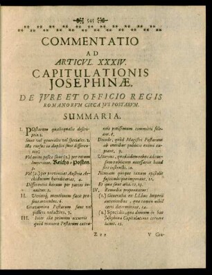 Commentatio Ad Articul. XXXIV. Capitulationis Josephinae. De Jure Et Officio Regis Romanorum Circa Jus Postarum