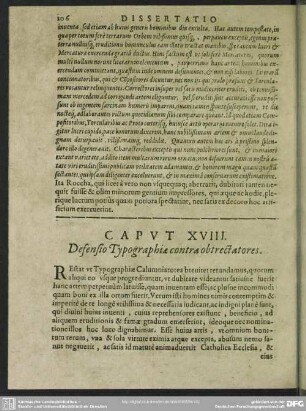 Caput XVIII. Defensio Typographia contra obtrectatores
