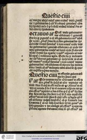 Questio ciiii de effectibus gubernationis habet quatuor articulos.